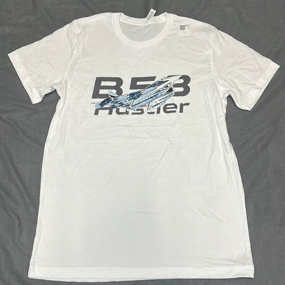 B58 Hustler Men’s White Short Sleeve Crew Neck T-Shirt Size Large